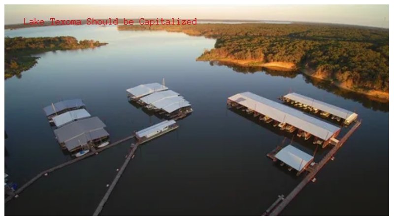 Lake Texoma Should be Capitalized